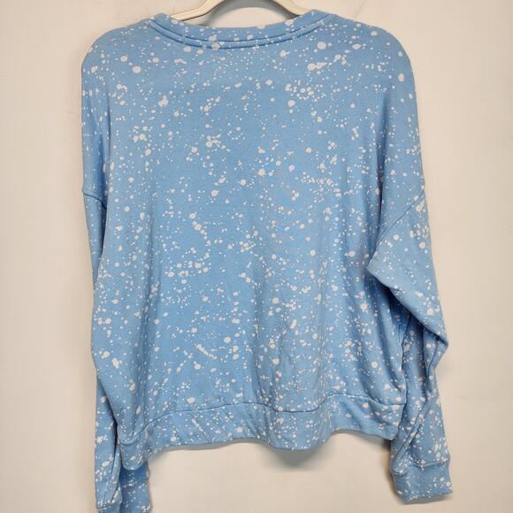 P.J. Salvage Pullover Pajama Top Size L Blue Splatter Flick Of The Brush Relaxed - Picture 5 of 16